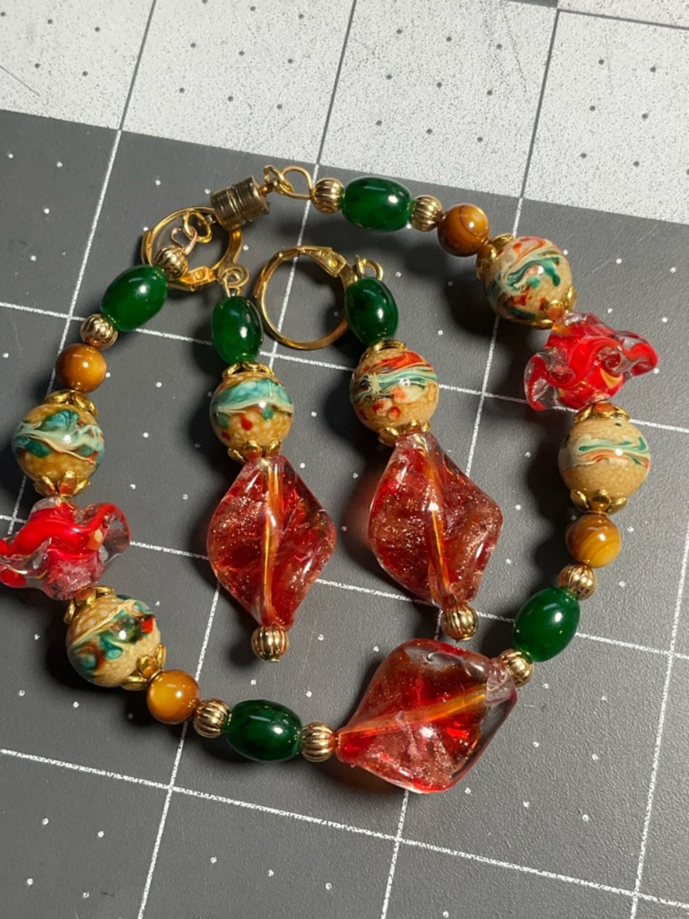 HandCrafted LampWork Bracelet & Earring set